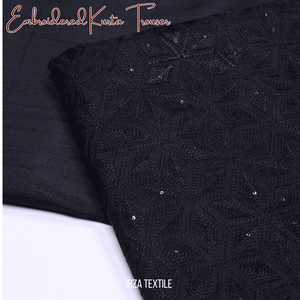 Andaaz Black Embroidered Kurta Trouser Fabric AD-105 - Irza Textile