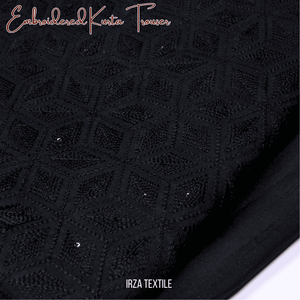 Andaaz Black Embroidered Kurta Trouser Fabric AD-105 - Irza Textile