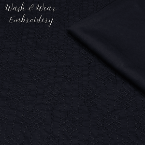 Black Wash And Wear Embroidered Kurta Trouser Fabric WW-102 - Irza Textile