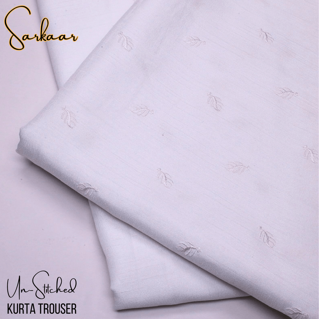 Sarkaar White Kurta Trouser Fabric S6A - Irza Textile