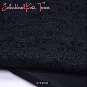 Monarch Black Embroidered Kurta Trouser Fabric MA-57 - Irza Textile