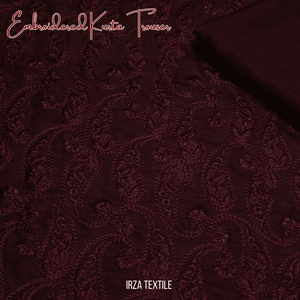 Monarch Maroon Embroidered Kurta Trouser Fabric MA-58 - Irza Textile