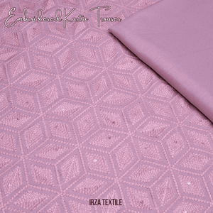 Nawab Tea Pink Embroidered Kurta Trouser Fabric NA-17 - Irza Textile