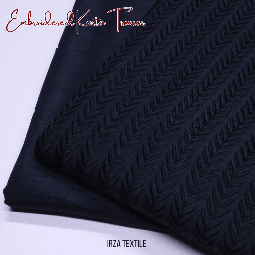 Resham Black Embroidered Kurta Trouser Fabric RH-65