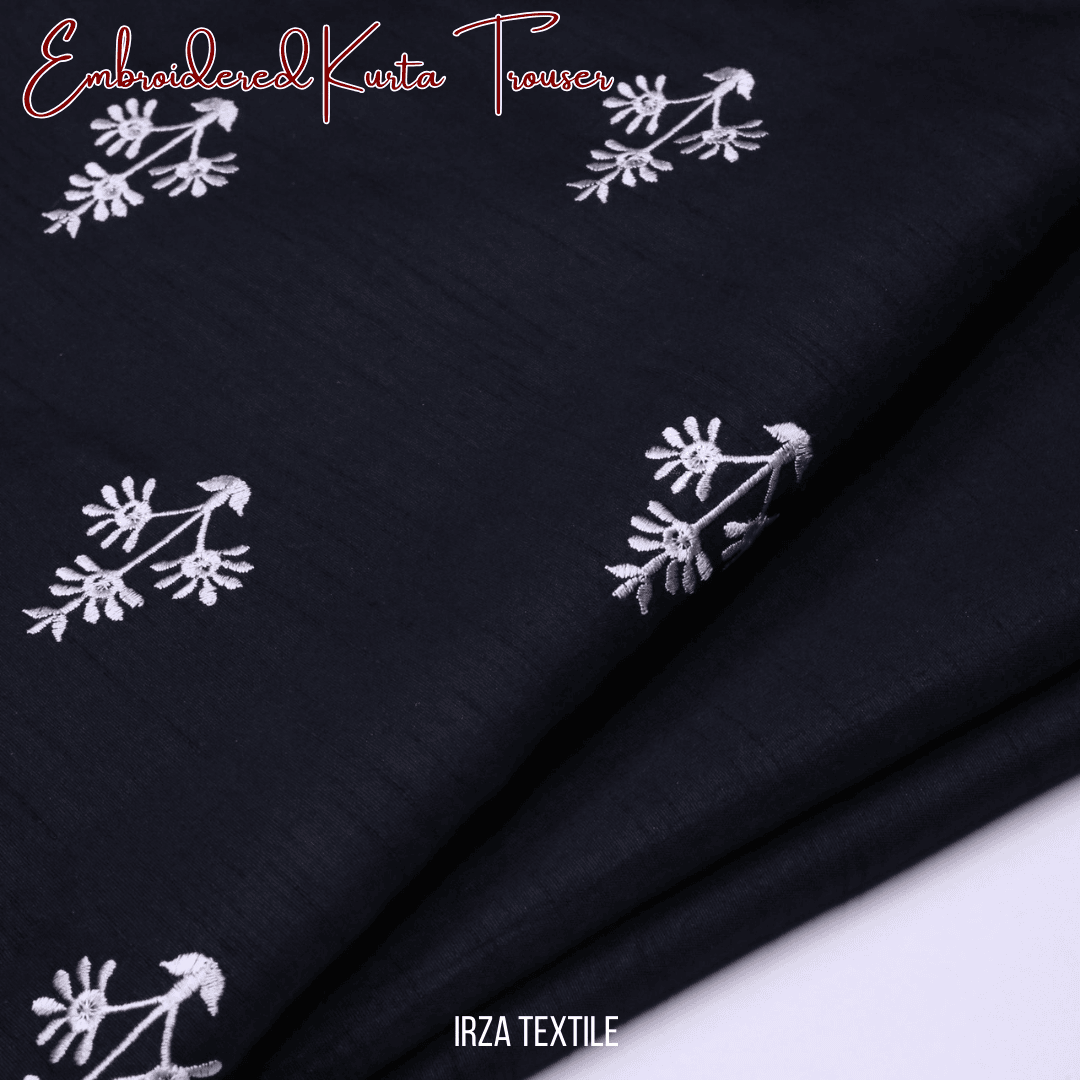 Riwayat Black Embroidered Kurta Trouser Fabric RT-70
