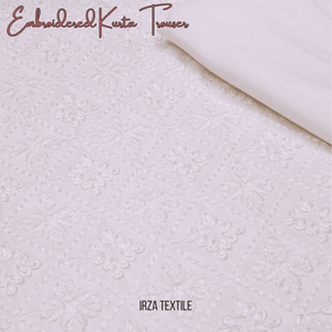 Saltanat Cream Embroidered Kurta Trouser Fabric ST-57 - Irza Textile