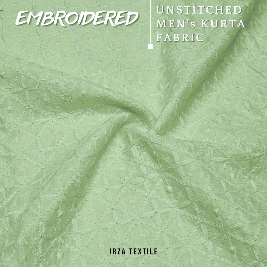 Un-Stitched Embroidered Pista Cotton Kurta GT-9261