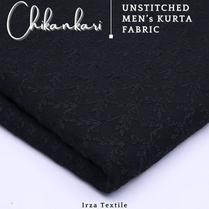 Un-Stitched Embroidered Black Soft Cotton Kurta GT-9247