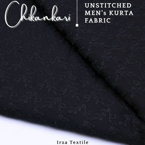 Un-Stitched Embroidered Black Soft Cotton Kurta GT-9247