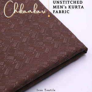 Un-Stitched Embroidered Brown Soft Cotton Kurta GT-9251