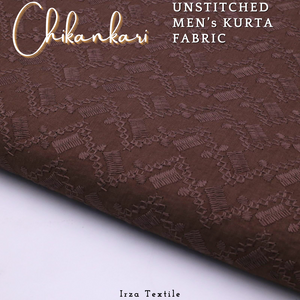 Un-Stitched Embroidered Brown Soft Cotton Kurta GT-9251