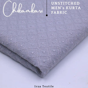 Un-Stitched Embroidered Grey Soft Cotton Kurta GT-9249