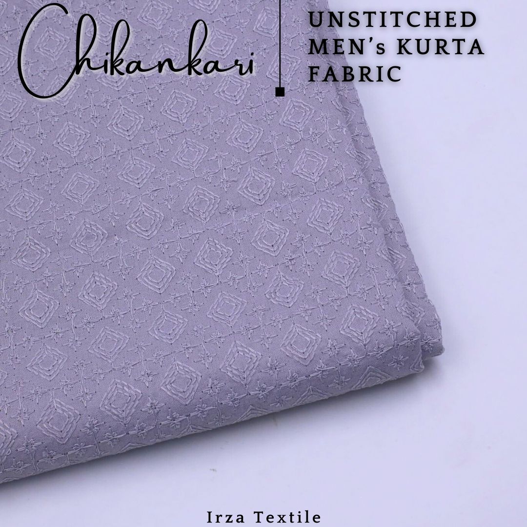 Un-Stitched Embroidered Grey Soft Cotton Kurta GT-9250
