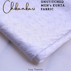 Un-Stitched Embroidered White Soft Cotton Kurta GT-9252