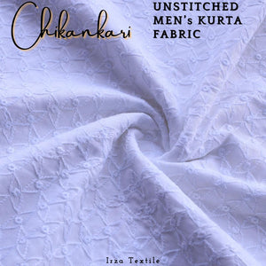 Un-Stitched Embroidered White Soft Cotton Kurta GT-9253
