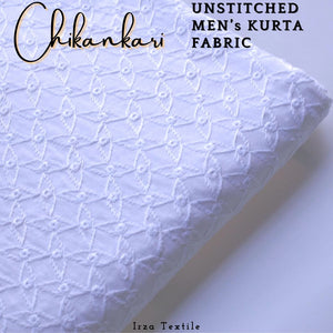 Un-Stitched Embroidered White Soft Cotton Kurta GT-9253