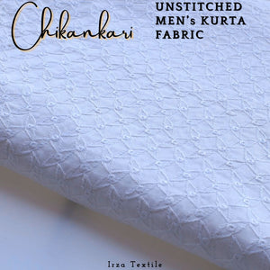 Un-Stitched Embroidered White Soft Cotton Kurta GT-9253