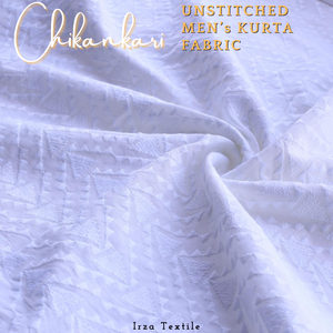 Un-Stitched Embroidered White Soft Cotton Kurta GT-9254