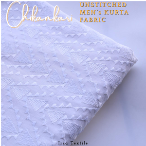 Un-Stitched Embroidered White Soft Cotton Kurta GT-9254