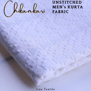 Un-Stitched Embroidered White Soft Cotton Kurta GT-9254