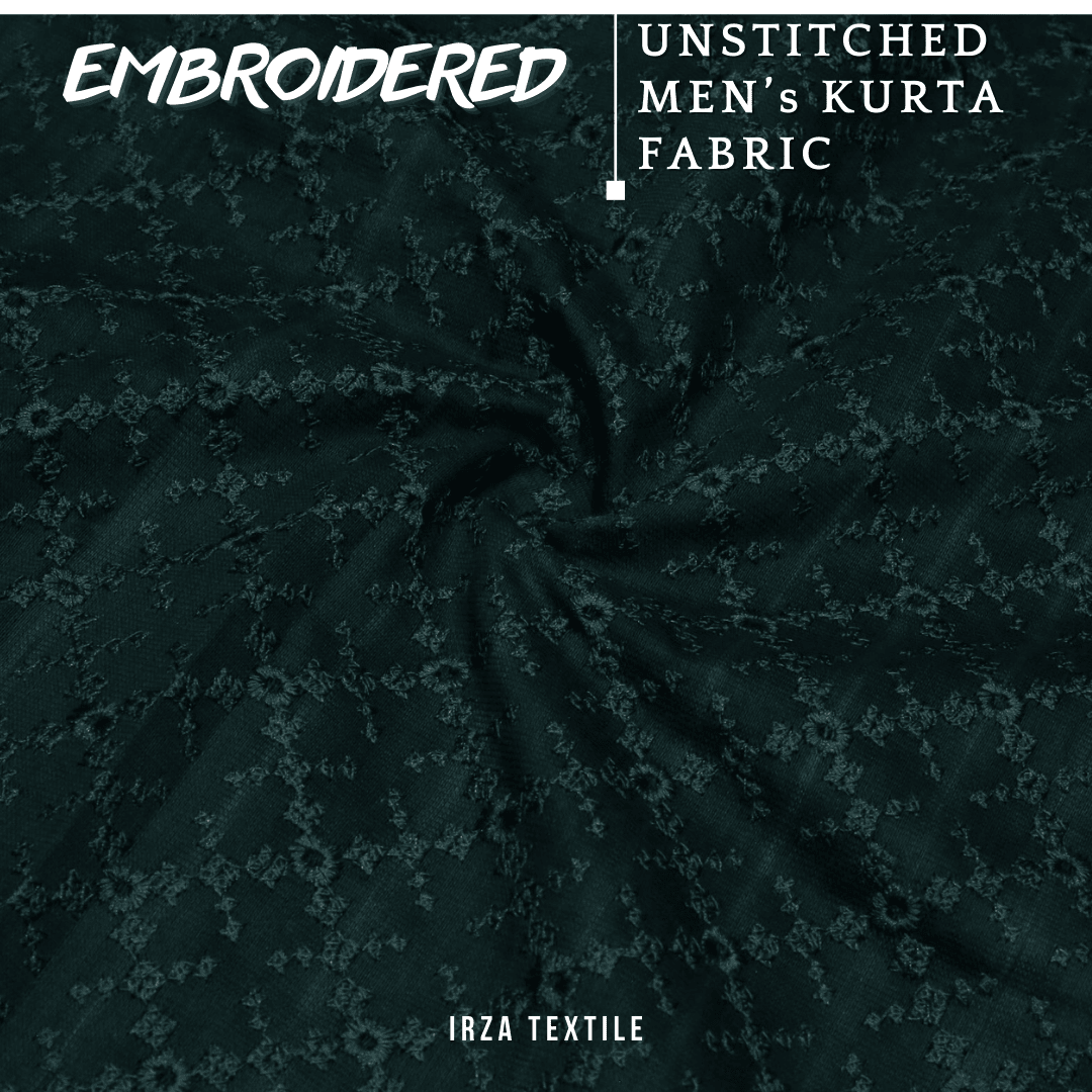 Unstitched Bottle Green Nigar Embroidered Kurta AF-13