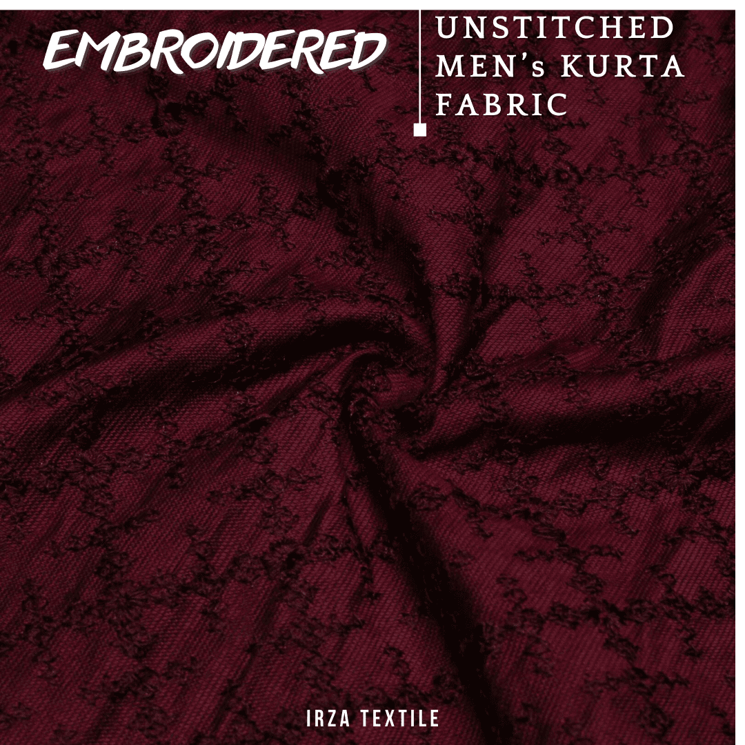 Unstitched Maroon Nigar Embroidered Kurta AF-10