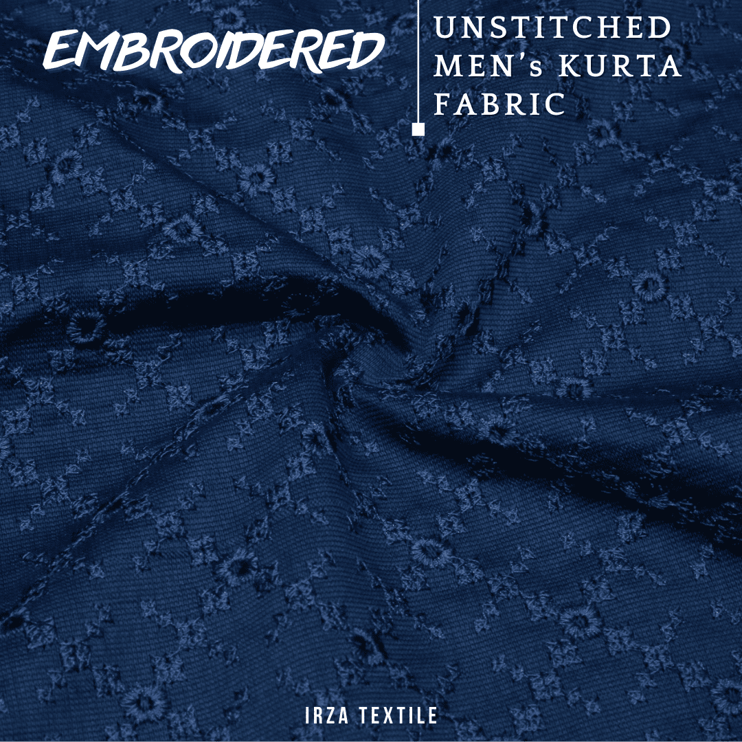 Unstitched Zink Blue Nigar Embroidered Kurta AF-11