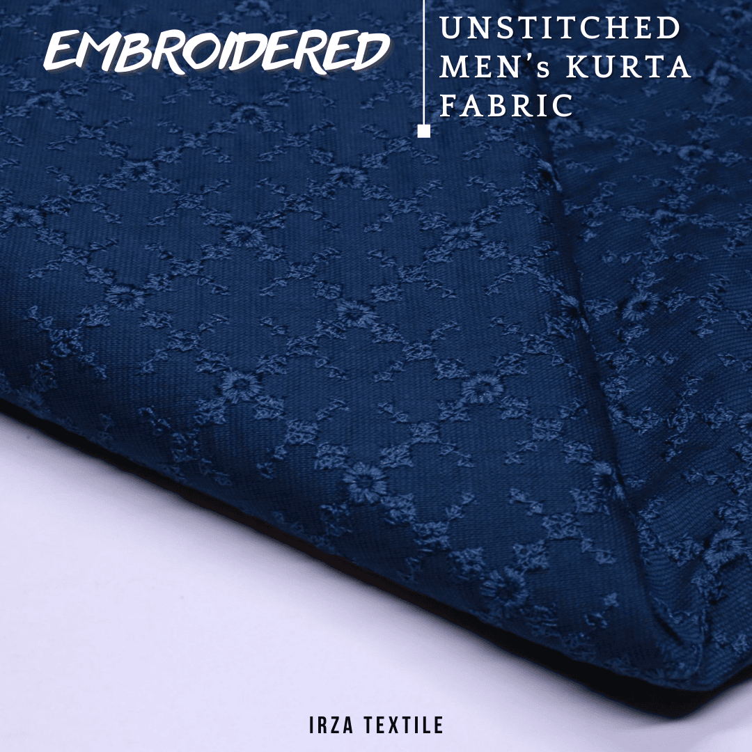 Unstitched Zink Blue Nigar Embroidered Kurta AF-11