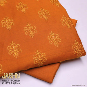 Jashn Embroidered Mustard Unstitched Kurta Pajama - Irza Textile