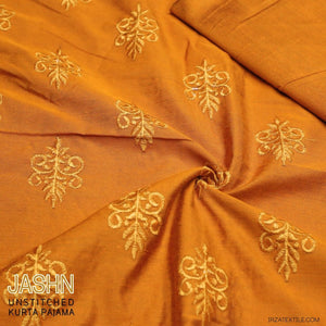 Jashn Embroidered Mustard Unstitched Kurta Pajama - Irza Textile