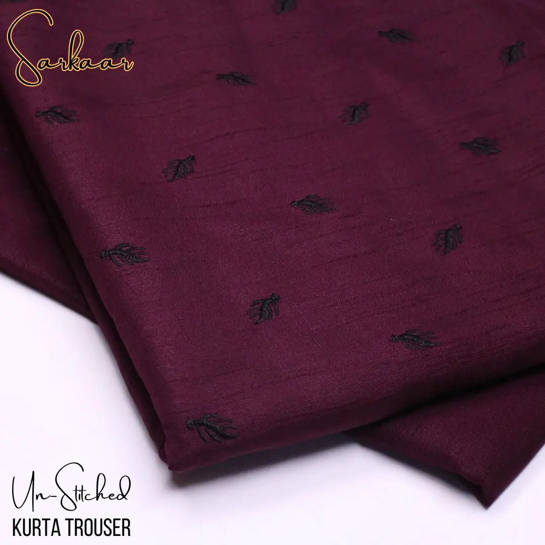 Sarkaar Maroon Kurta Trouser Fabric S2A - Irza Textile