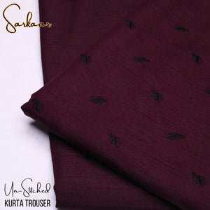 Sarkaar Maroon Kurta Trouser Fabric S2A - Irza Textile