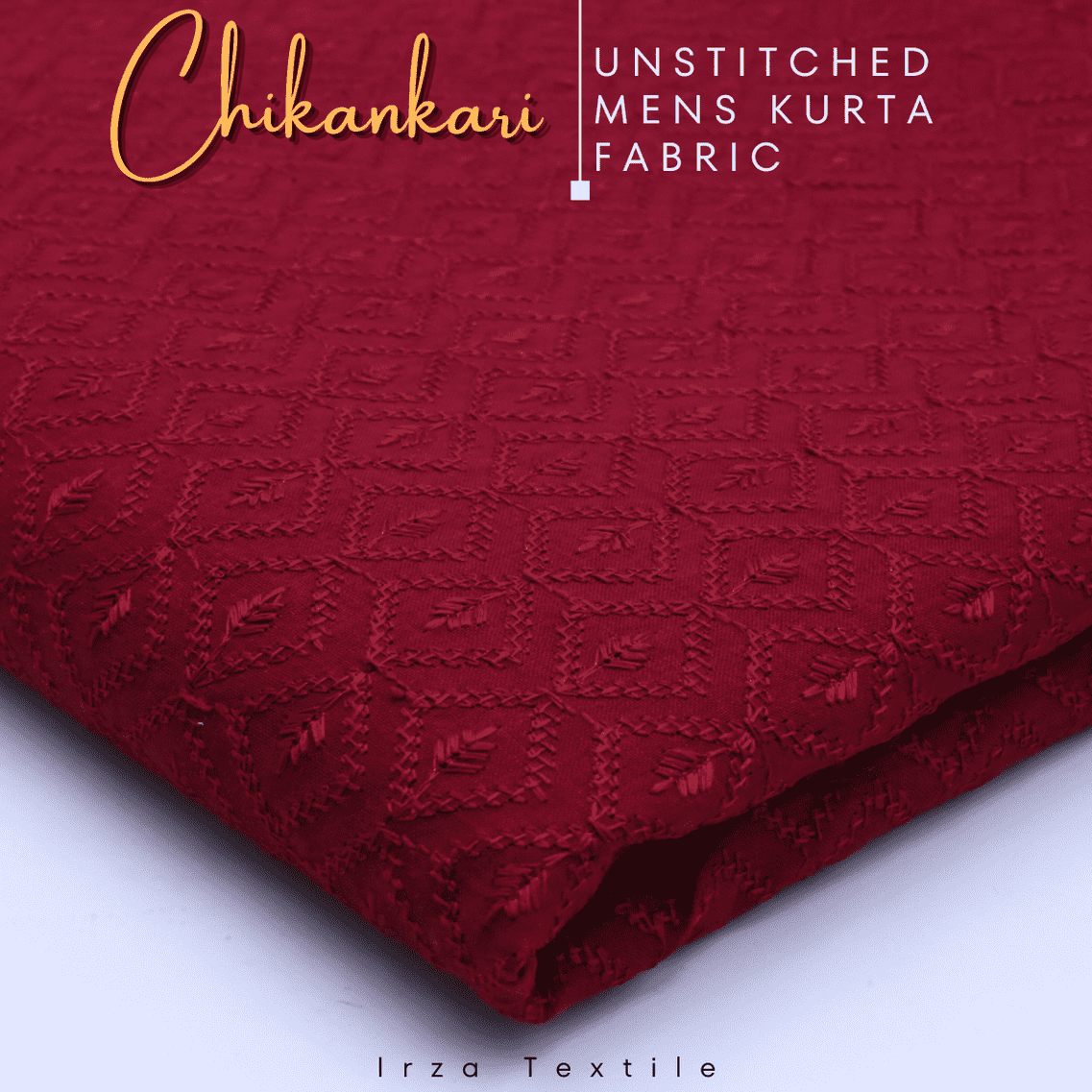 Un-Stitched Embroidered Maroon Kurta GT-9228