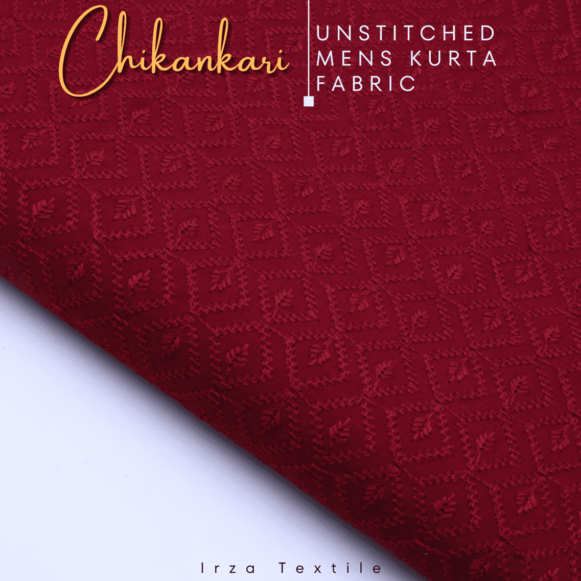 Un-Stitched Embroidered Maroon Kurta GT-9228