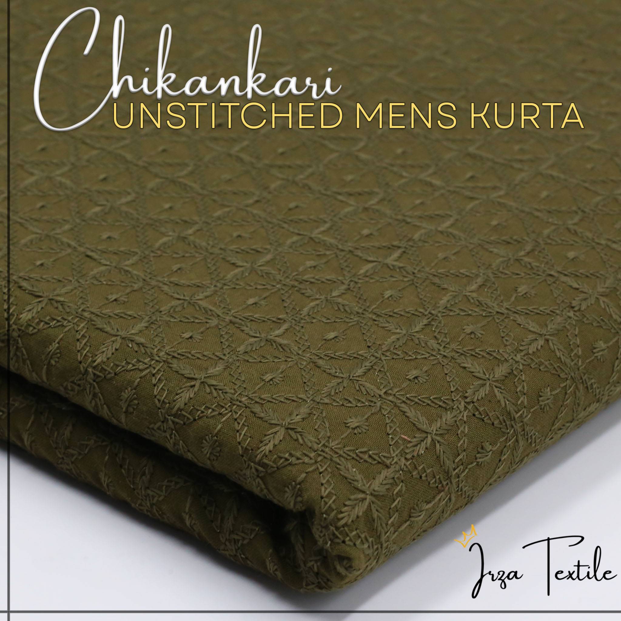 Un-Stitched Embroidered Mehandi Green Kurta GT-9218