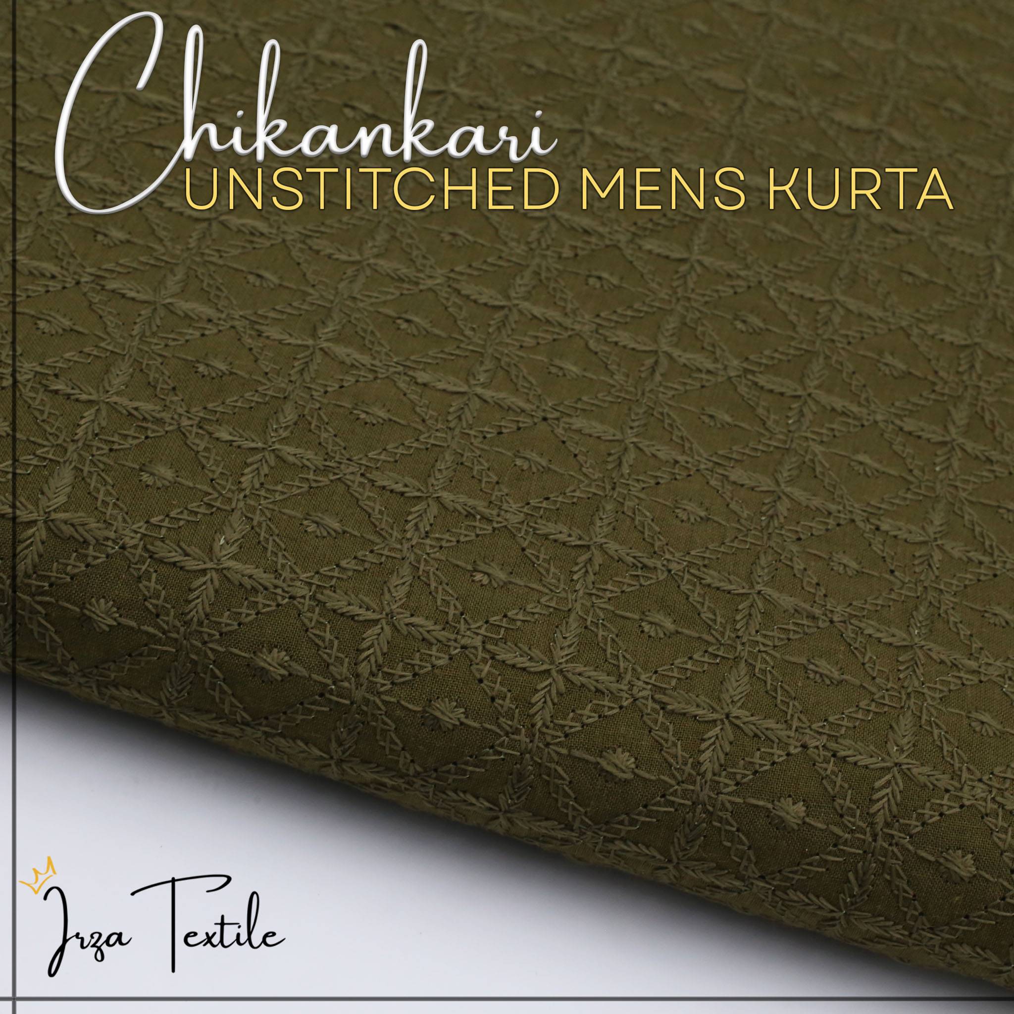 Un-Stitched Embroidered Mehandi Green Kurta GT-9218
