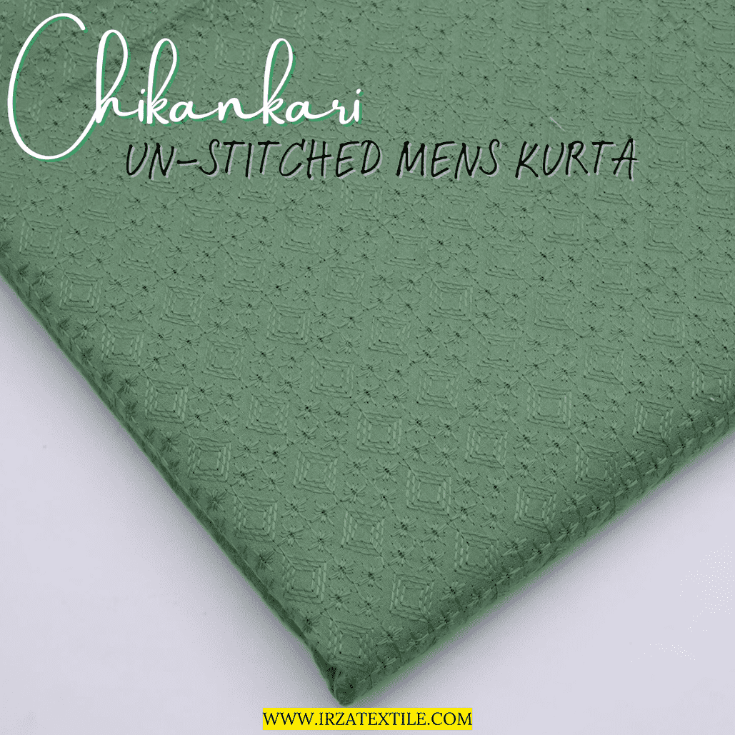Un-Stitched Embroidered Olive Green Kurta GT-9233