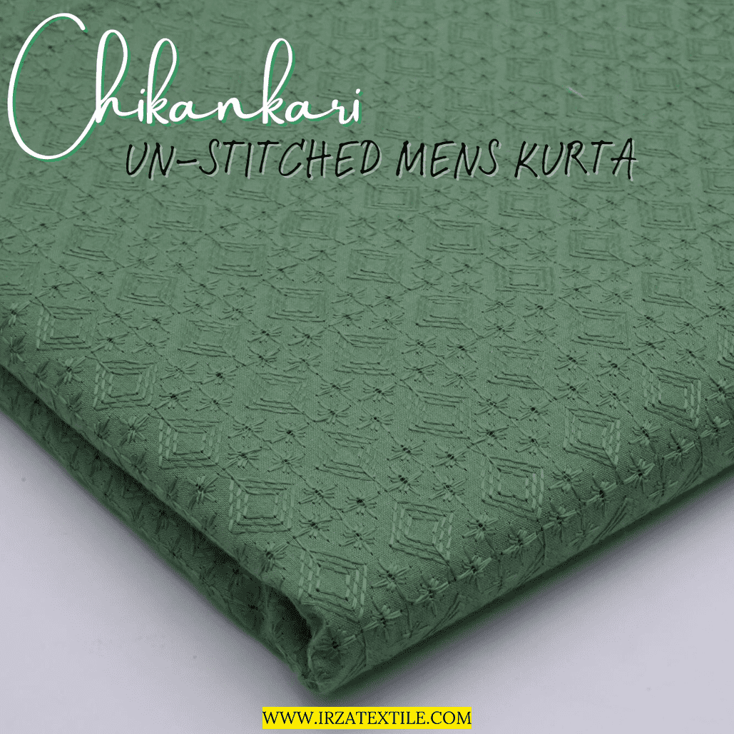 Un-Stitched Embroidered Olive Green Kurta GT-9233