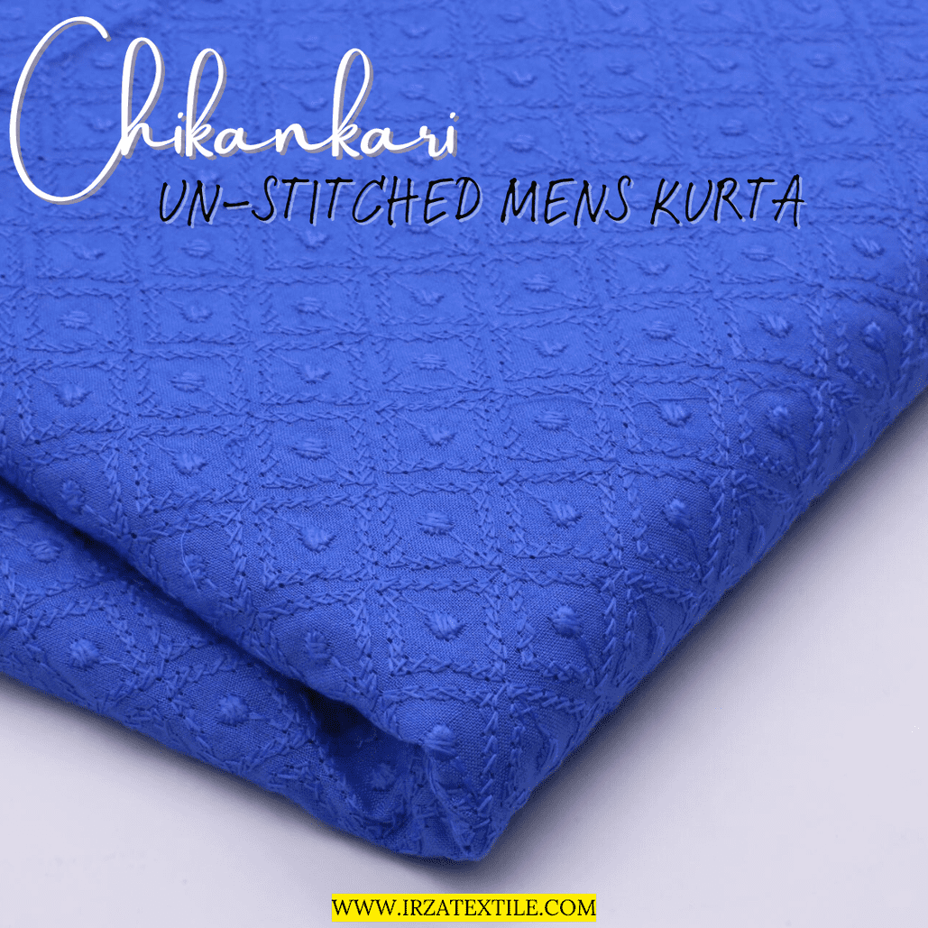 Un-Stitched Embroidered Royal Blue Kurta GT-9231