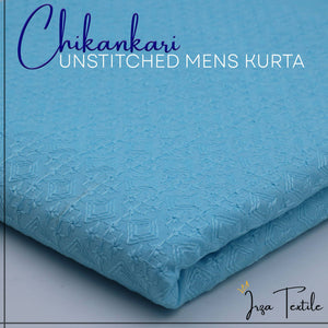 Un-Stitched Embroidered Sky Blue Kurta GT-9205