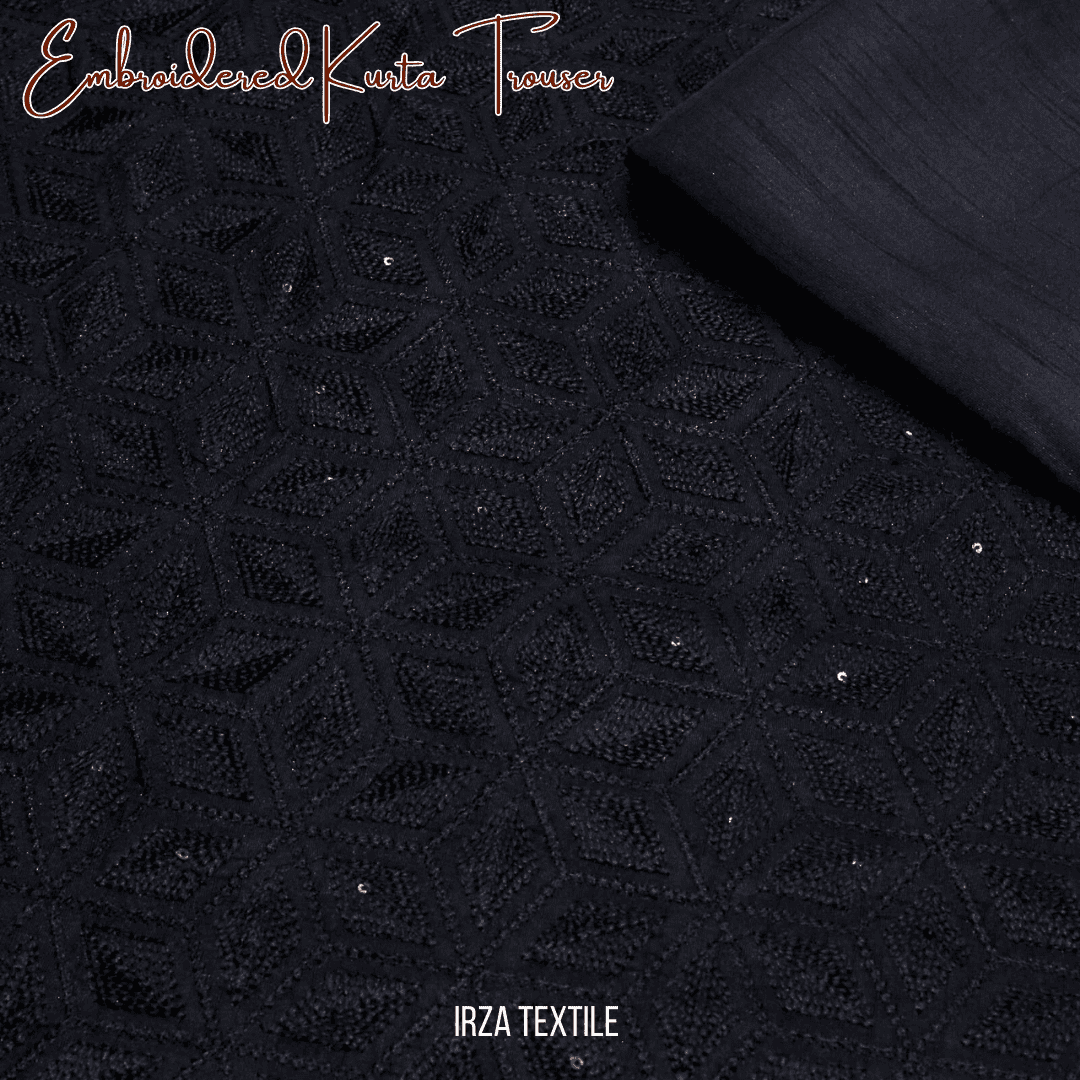 Andaaz Black Embroidered Kurta Trouser Fabric AD-105
