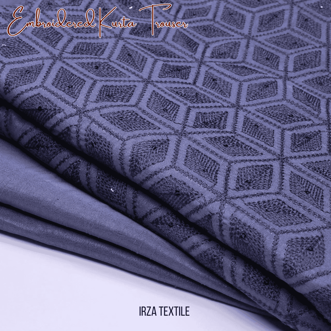 Andaaz Ice Blue Embroidered Kurta Trouser Fabric AD-101