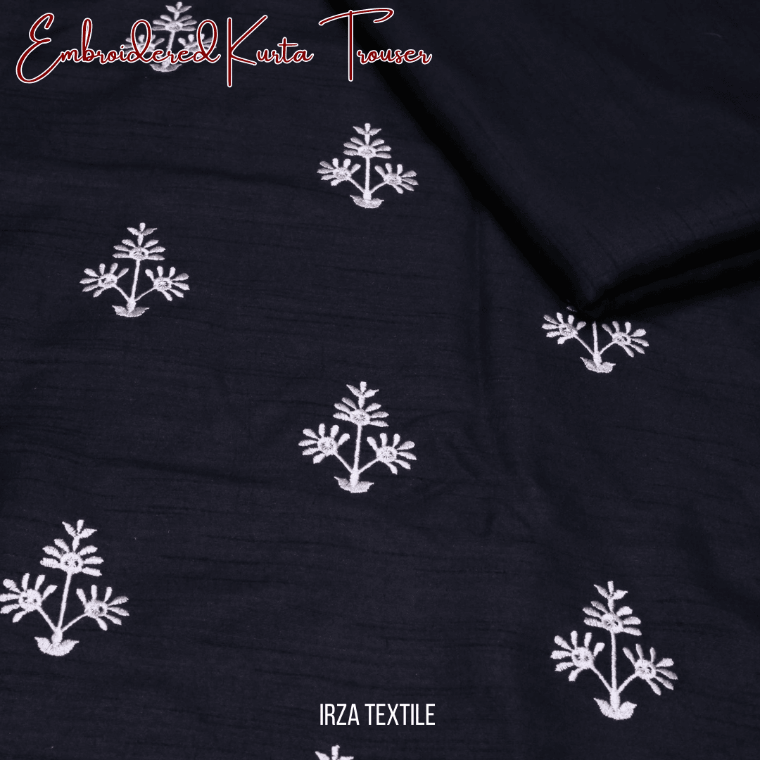 Riwayat Black Embroidered Kurta Trouser Fabric RT-70