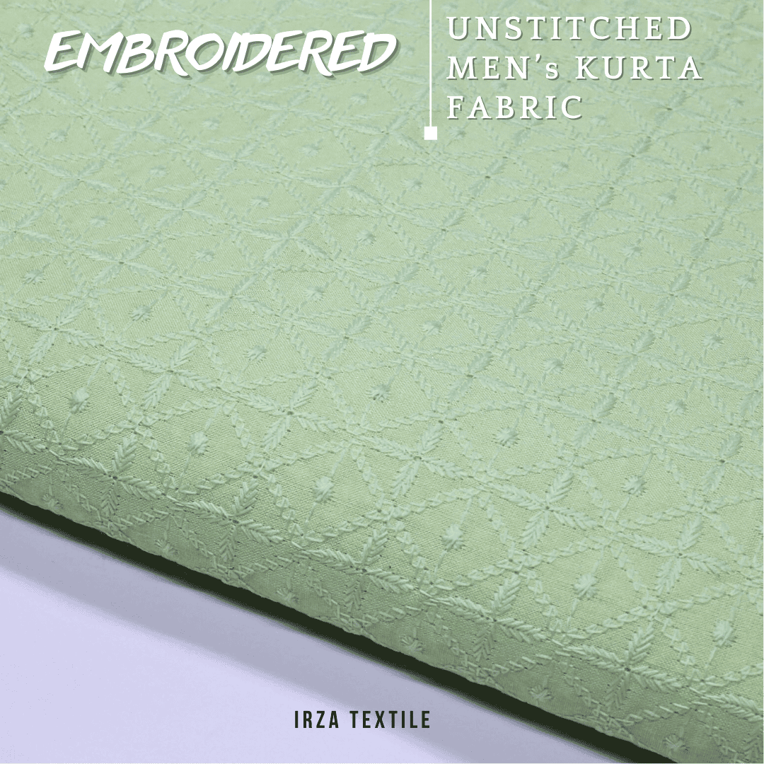 Un-Stitched Embroidered Pista Cotton Kurta GT-9261