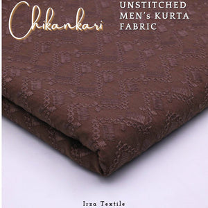 Un-Stitched Embroidered Brown Soft Cotton Kurta GT-9251