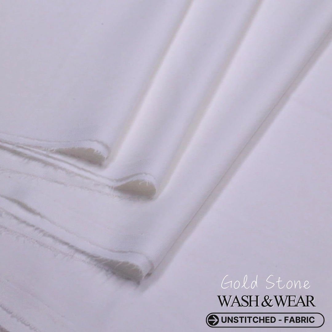 Gold Stone Off White Wash and Wear Fabric
