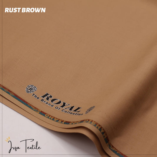 Royal Un-Stitched Rust Brown Wash n Wear Shalwar Kameez
