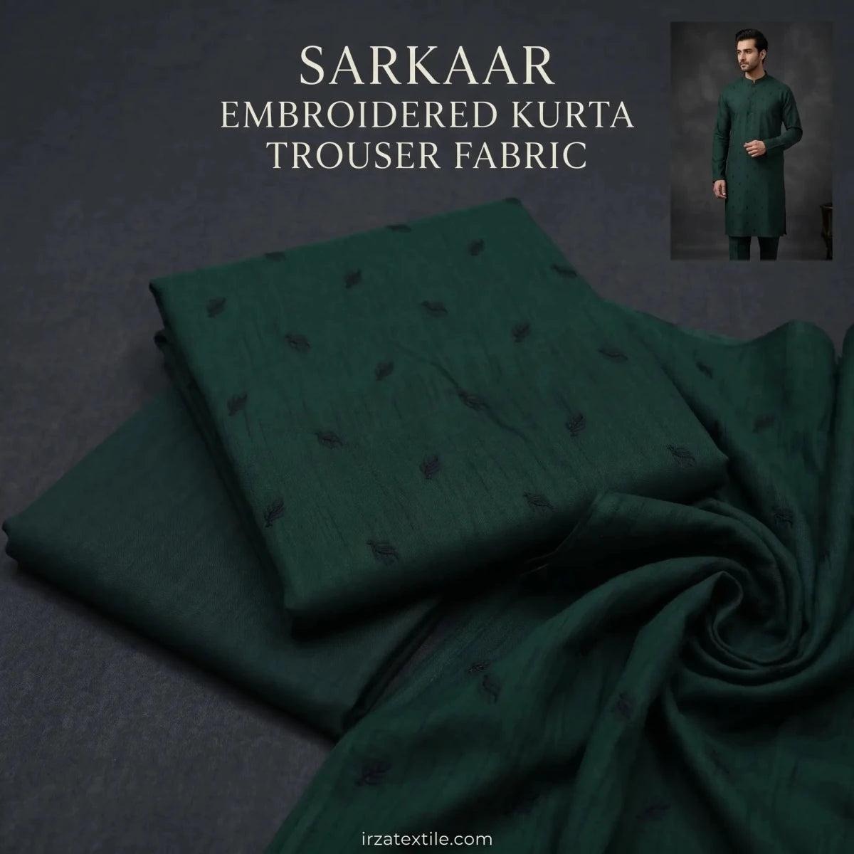 Sarkaar Green Kurta Trouser Fabric S8A