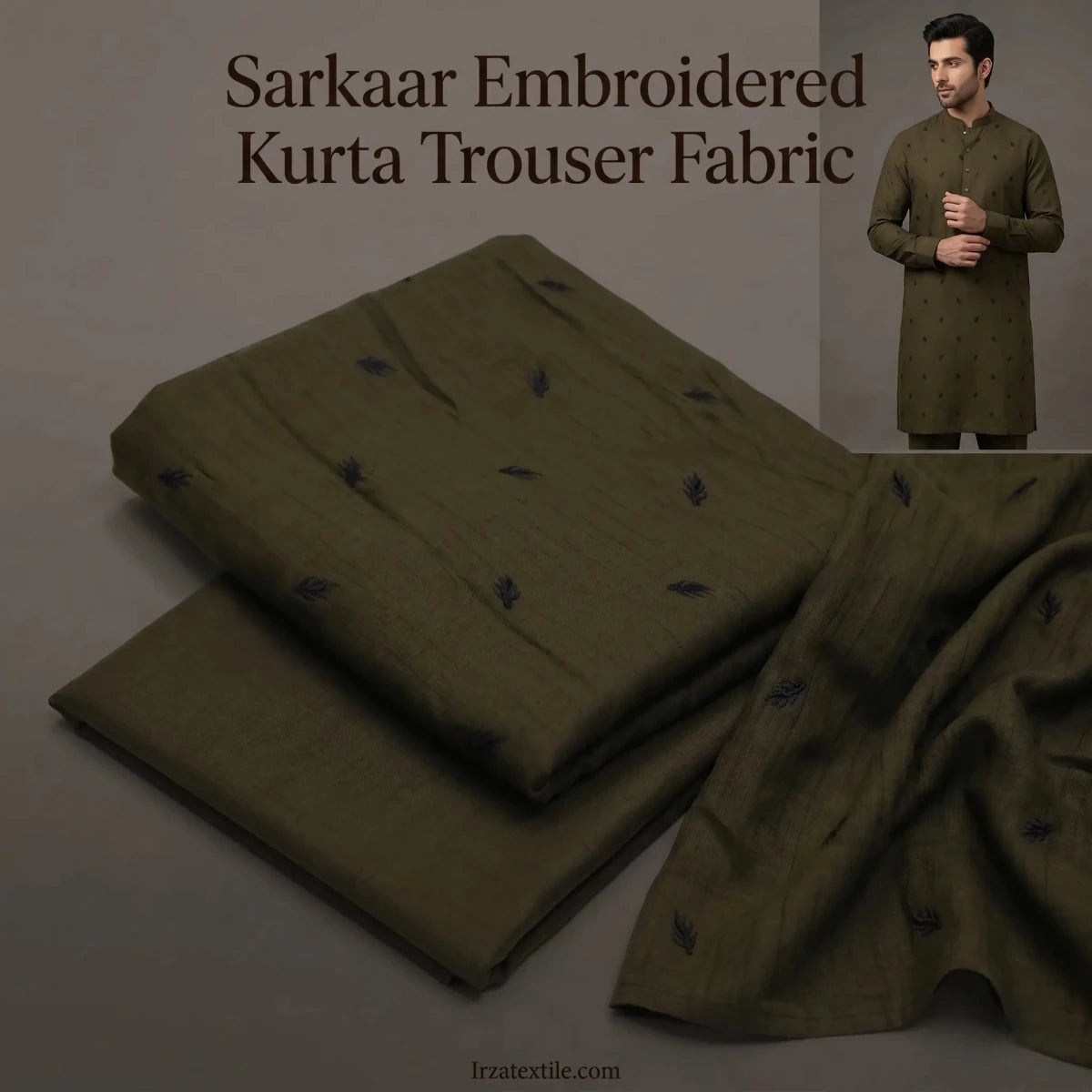 Sarkaar Mehandi Kurta Trouser Fabric S7A