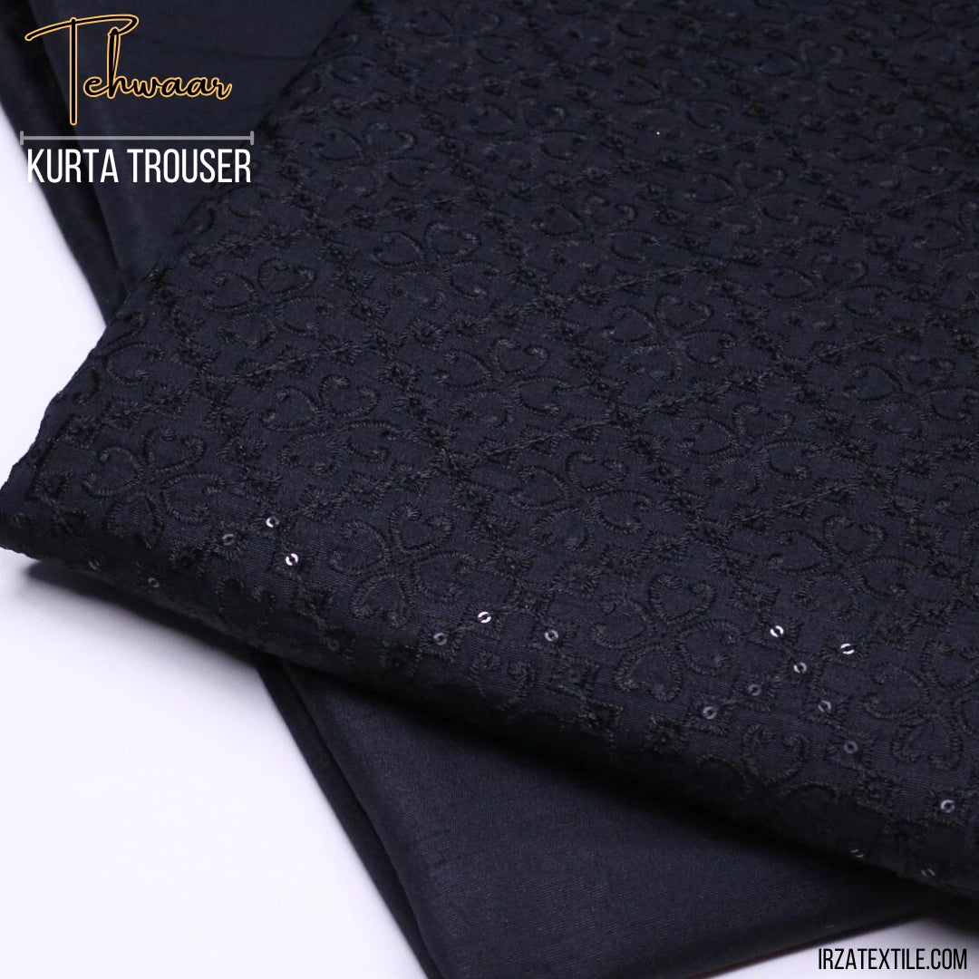 Tehwaar Black Embroidered Kurta Trouser Fabric WR-33